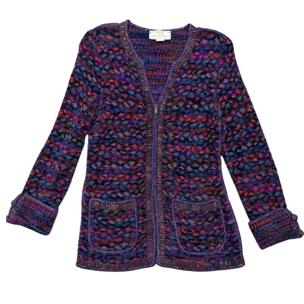 Vintage Colorful Cardigan GrandmaCore Statement Sweater